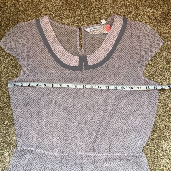Reitmans Blouse pink grey sheer Top Shirt Feminine Sheer Women's Size M - Picture 6 of 9